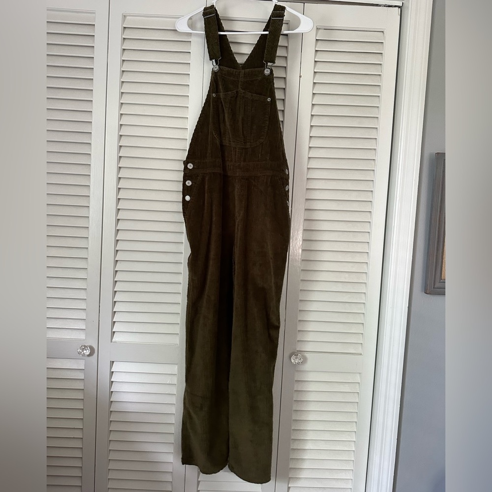 army green corduroy overalls